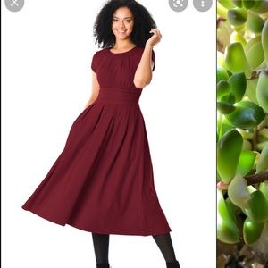 eShakti Chelsea empire maxi. Size US Medium (8-10) color: Vibrant Garnet